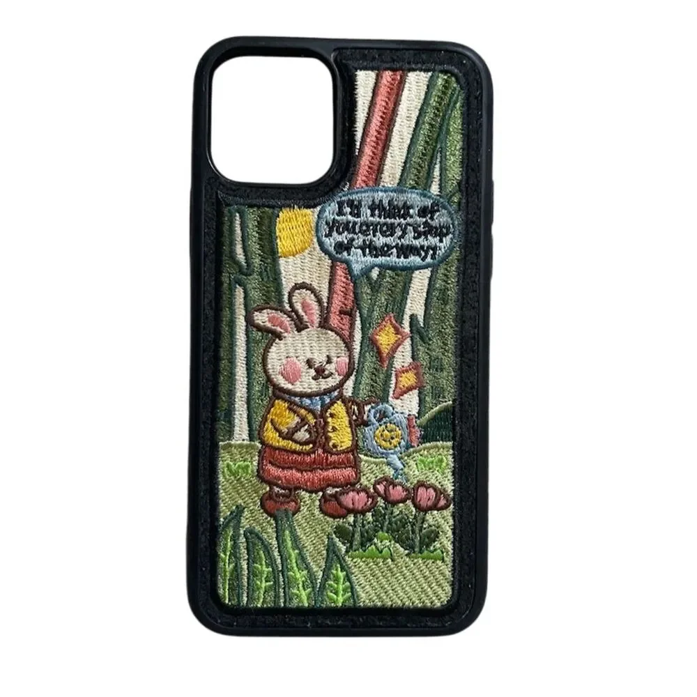 ONLYOU Embroidered Rabbit iPhone X Case Korean Design Multicolor